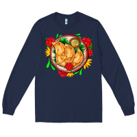 Navy empanadas plate and roses Long Sleeve Tee - AdoDesignShop