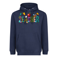 Navy Easter Teacher Heavyweight Hoodie - NancyCooperArtShop