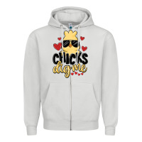 Dove Grey chicks dig me Zipper Hoodie - MaliasSmallBusiness