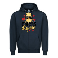 Navy chicks dig me Zipper Hoodie - MaliasSmallBusiness