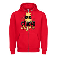 Red chicks dig me Zipper Hoodie - MaliasSmallBusiness
