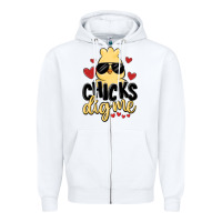 White chicks dig me Zipper Hoodie - MaliasSmallBusiness