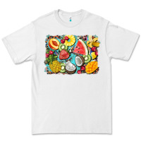White summer fruits background Premium Tee - BarkalooDesign