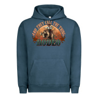 Pigment Midnight Navy And they call the thing rodeo bull bullfighter Urban Hoodie - HowdyJamesFarm