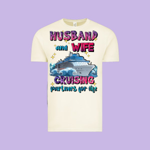 Husband And Wife Cruising Partners For Life Vintage Tee Designed By Jahusdesignshop