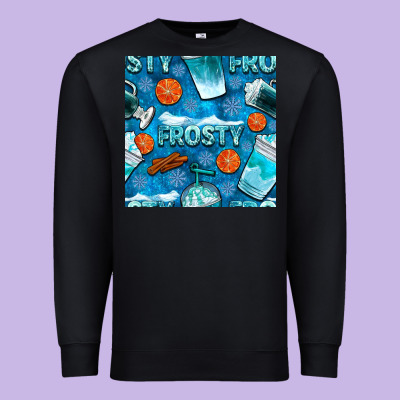 Winter Frosty Coffee Cups And Snow Seamless Pattern Bbs Premium Sweatshirt Designed By Bundleandbundleshop