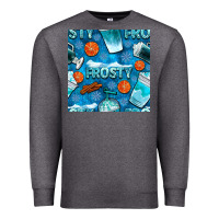 Charcoal Heather winter frosty coffee cups and snow seamless pattern bbs Premium Sweatshirt - BundleAndBundleShop
