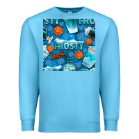 Ocean Blue winter frosty coffee cups and snow seamless pattern bbs Premium Sweatshirt - BundleAndBundleShop