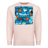 Pale Pink winter frosty coffee cups and snow seamless pattern bbs Premium Sweatshirt - BundleAndBundleShop