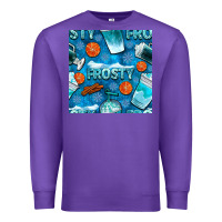 Purple winter frosty coffee cups and snow seamless pattern bbs Premium Sweatshirt - BundleAndBundleShop