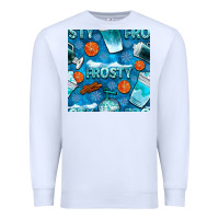 White winter frosty coffee cups and snow seamless pattern bbs Premium Sweatshirt - BundleAndBundleShop