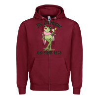 Burgundy i'm too much go find less boujee frog Zipper Hoodie - MaliasSmallBusiness