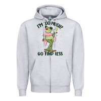 Heather Grey i'm too much go find less boujee frog Zipper Hoodie - MaliasSmallBusiness