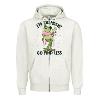 Oatmeal Heather i'm too much go find less boujee frog Zipper Hoodie - MaliasSmallBusiness
