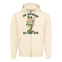 Sandshell i'm too much go find less boujee frog Zipper Hoodie - MaliasSmallBusiness