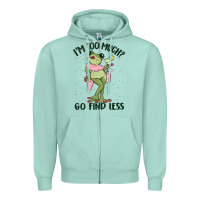 Seafoam i'm too much go find less boujee frog Zipper Hoodie - MaliasSmallBusiness