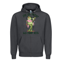 I'm Too Much Go Find Less Boujee Frog Zipper Hoodie | Teevron
