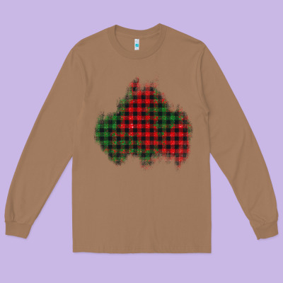 Christmas Glitter Patch Long Sleeve Tee Designed By Adodesignshop