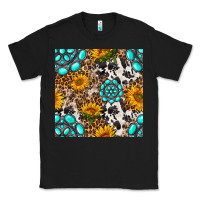 Black western gemstone and sunflower seamless pattern Classic Tee - BundleAndBundleShop