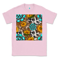 Bubblegum Pink western gemstone and sunflower seamless pattern Classic Tee - BundleAndBundleShop