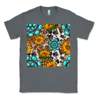 Charcoal Heather western gemstone and sunflower seamless pattern Classic Tee - BundleAndBundleShop
