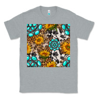Heather Grey western gemstone and sunflower seamless pattern Classic Tee - BundleAndBundleShop