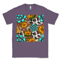 Lavender western gemstone and sunflower seamless pattern Classic Tee - BundleAndBundleShop