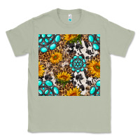 Matcha western gemstone and sunflower seamless pattern Classic Tee - BundleAndBundleShop