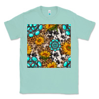 Seafoam western gemstone and sunflower seamless pattern Classic Tee - BundleAndBundleShop