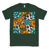 Sports Green western gemstone and sunflower seamless pattern Classic Tee - BundleAndBundleShop