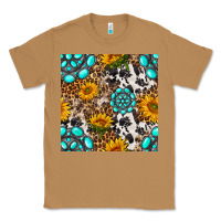Toasted Coconut western gemstone and sunflower seamless pattern Classic Tee - BundleAndBundleShop