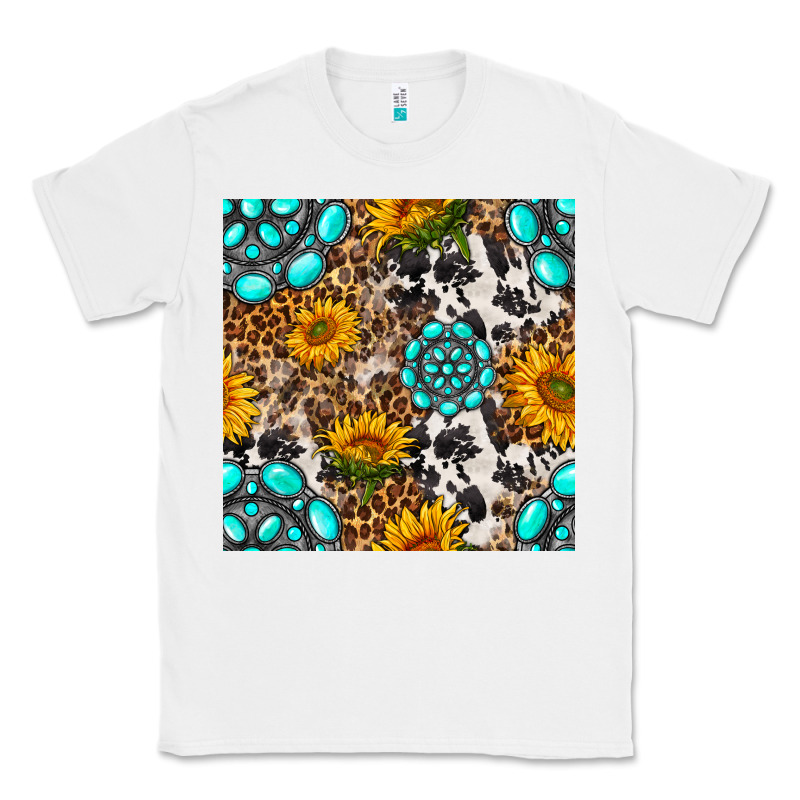 Western Gemstone And Sunflower Seamless Pattern Classic Tee by BundleAndBundleShop | Teevron