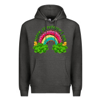 Charcoal Heather happy st patricks day rainbow and shamrock Premium Hoodie - RanaPortraitStore