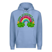 Colony Blue happy st patricks day rainbow and shamrock Premium Hoodie - RanaPortraitStore