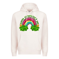 Pale Pink happy st patricks day rainbow and shamrock Premium Hoodie - RanaPortraitStore