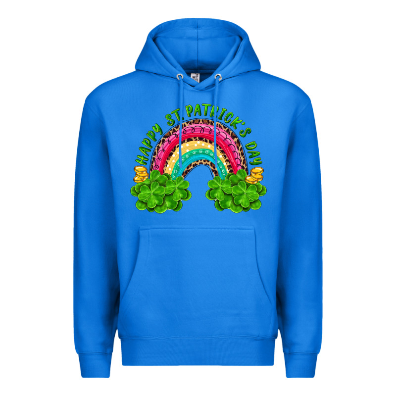 Happy St Patricks Day Rainbow And Shamrock Premium Hoodie by RanaPortraitStore | Teevron
