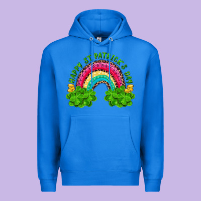 Happy St Patricks Day Rainbow And Shamrock Premium Hoodie Designed By Ranaportraitstore