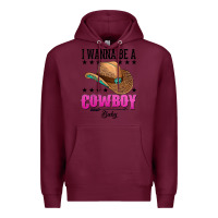 Burgundy i wanna be a cowboy baby Premium Hoodie - AdoDesignShop