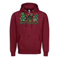 Burgundy happy st.patrick's day Zipper Hoodie - MaliasSmallBusiness