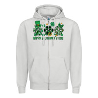 Dove Grey happy st.patrick's day Zipper Hoodie - MaliasSmallBusiness
