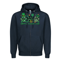 Navy happy st.patrick's day Zipper Hoodie - MaliasSmallBusiness