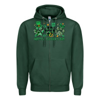 Sports Green happy st.patrick's day Zipper Hoodie - MaliasSmallBusiness