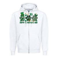 White happy st.patrick's day Zipper Hoodie - MaliasSmallBusiness