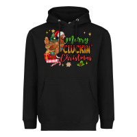 Black Merry Cluckin' Christmas Heavyweight Hoodie - MaliasSmallBusiness