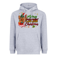 Heather Grey Merry Cluckin' Christmas Heavyweight Hoodie - MaliasSmallBusiness
