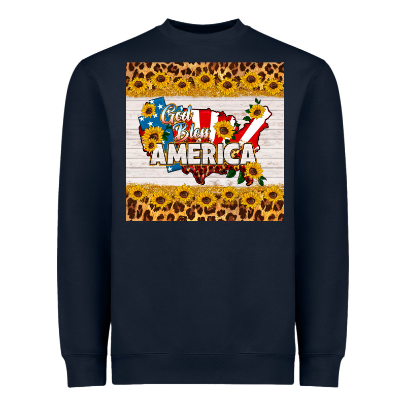 God Bless America Square Coaster Heavyweight Sweatshirt by HRA Design Shop | Teevron