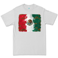 Dove Grey Mexican Flag With Leopard Premium Tee - RanaPortraitStore