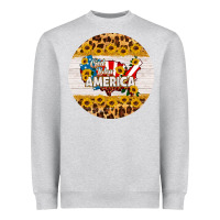 Heather Grey god bless america round coaster Heavyweight Sweatshirt - HRA Design Shop