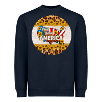 Navy god bless america round coaster Heavyweight Sweatshirt - HRA Design Shop