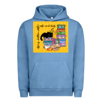 Pigment Pebble Blue life is better with cats and books Urban Hoodie - TumblerDesignByShophia